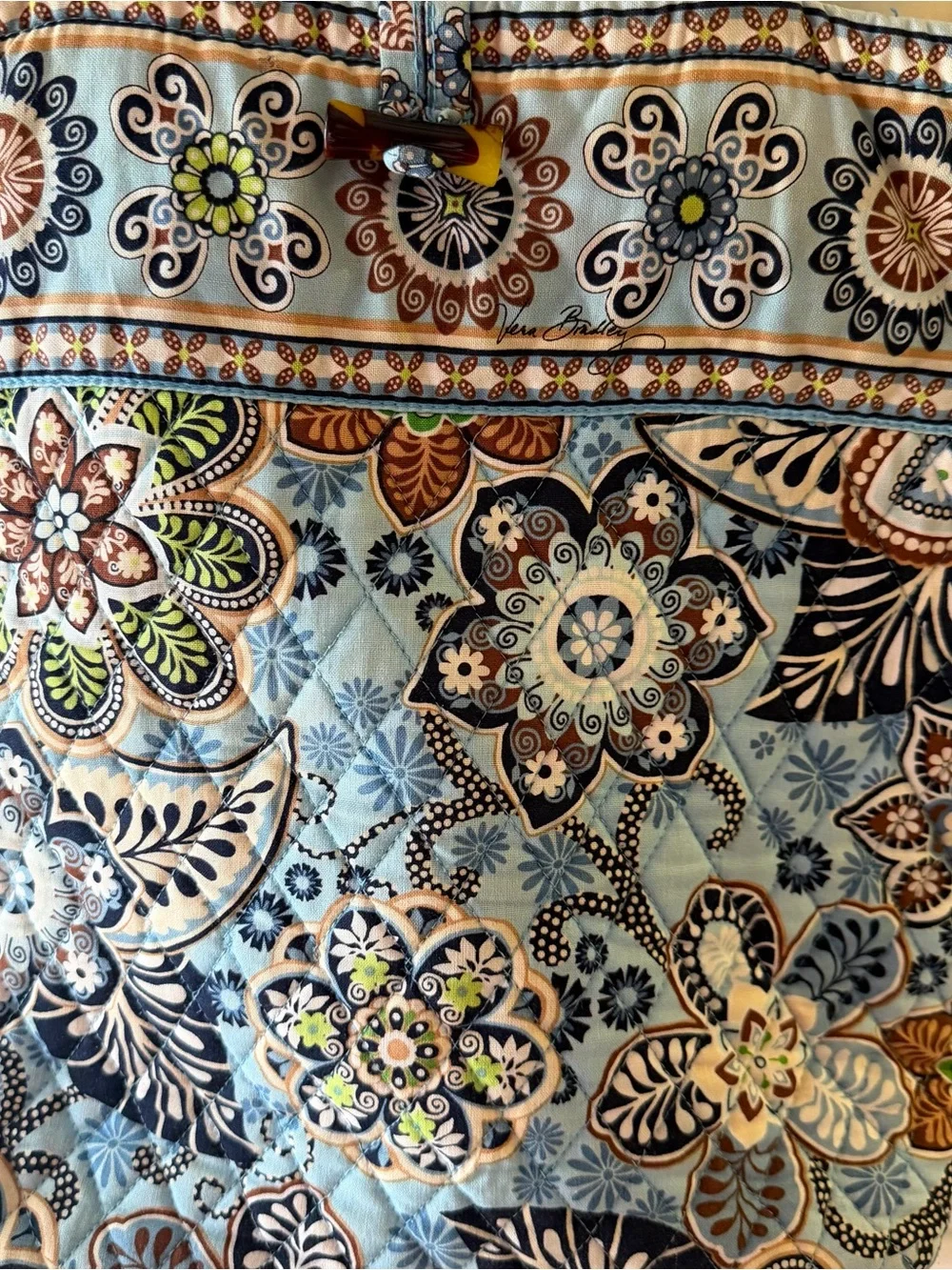 Vera Bradley Quilted Floral Tote Bag in Light Blue